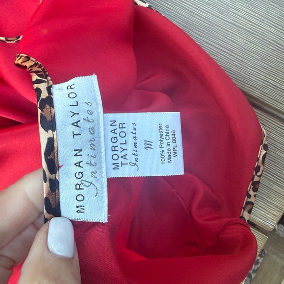 Morgan Taylor Red Dress with Leopard Accents - Picture 3 of 4